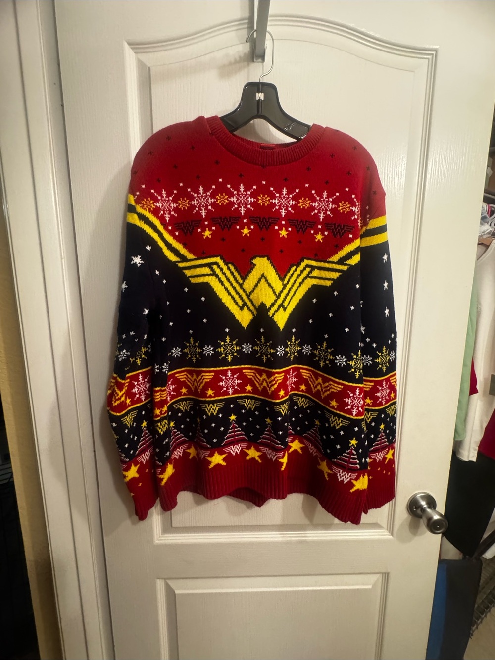 Wonder Woman Crewneck Sweater - Red, Black & Yellow